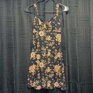 No Boundaries Black Floral Mini Dress
